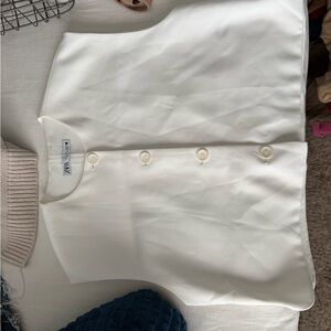 Zara White Button-Up Vest